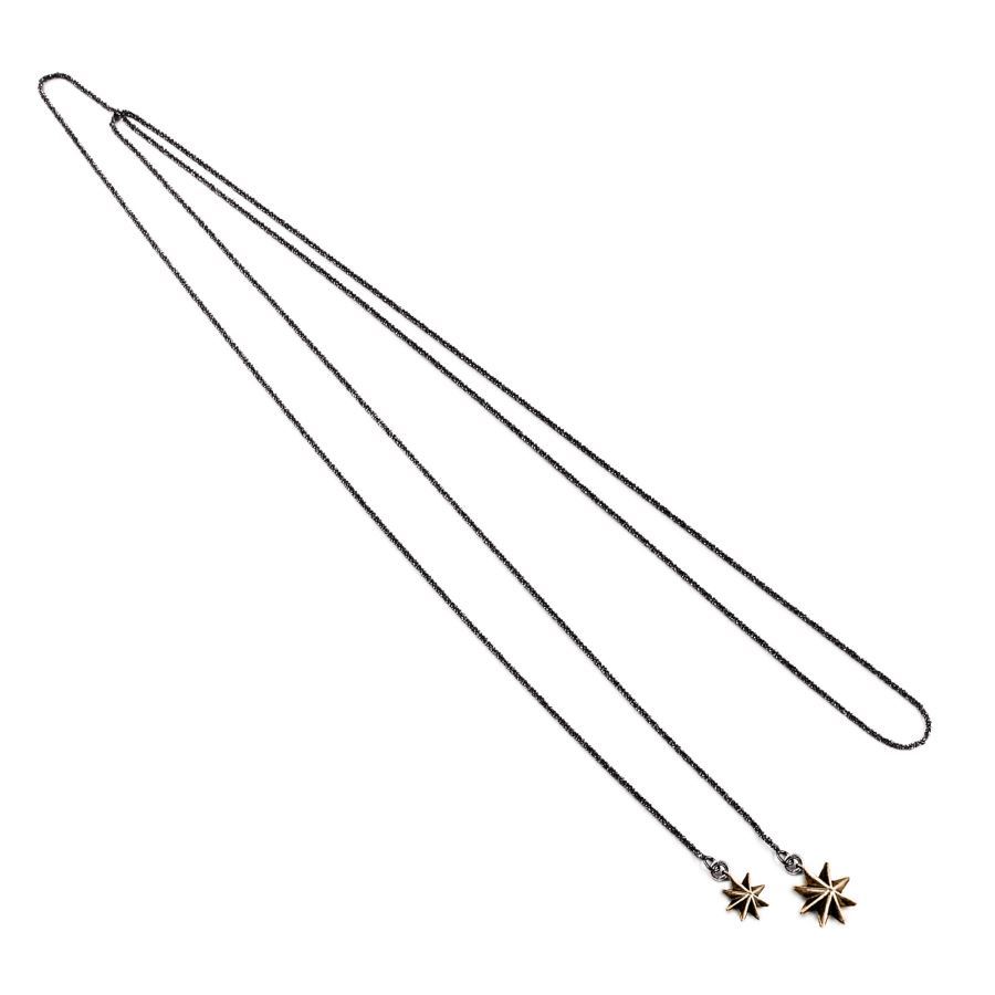 Sciarpetta aperta catena in argento rodiato e stelle pendenti in bronzo